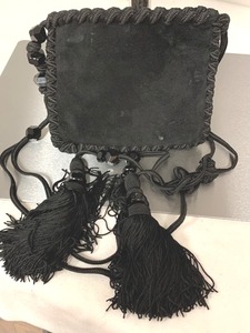 lot 97 image: Prada Small Black Suede Handbag wCertificate of Authenticity