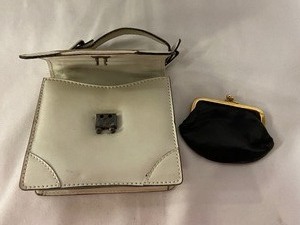 lot 52 image: Small White Leather Handbag