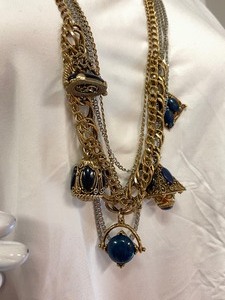 lot 112 image: Multi Strand Silver & Gold Tone Necklace
