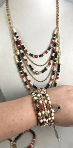 lot 115 image: Set Multi-strand Necklace & 3 Bracelets- International Concepts