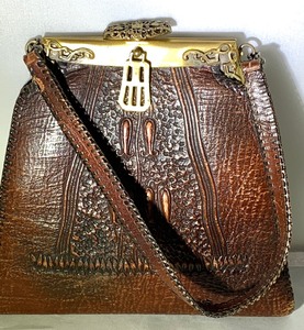 lot 192 image: Antique Nacona Hand-Tooled Leather Handbag