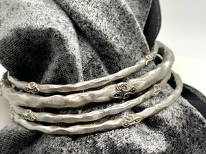 lot 125 image: Rhonda Faber Green Sterling Silver Bracelets (4)