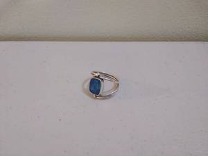 Sterling Silver Ring with Blue-Colored Stone