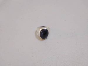 Sterling Silver Ring with Oval-Shaped Stone