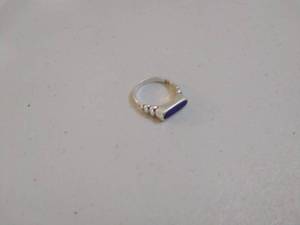 Sterling Silver Ring with Sparkly Blue-Colored Stone