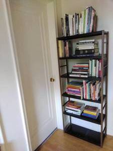 Metal Bookshelf & Contents