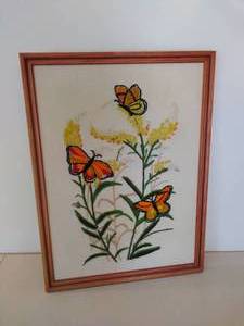Vintage Framed Yarn Art