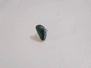 Adjustable Ring with Green Stone