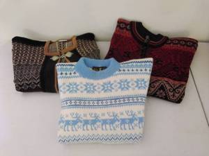 Three Wool Sweaters from Norway (Size Medium)