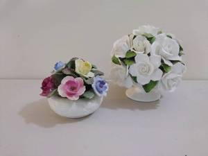 Two Vintage Ceramic Flower Pieces