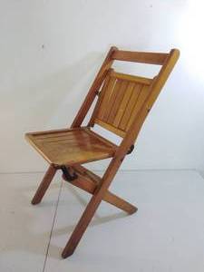 Four Vintage Wooden Folding Chairs