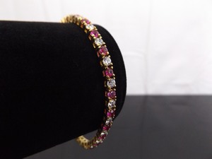 NEW .925 Sterling Silver Pink Sapphire Crystal Vermeil Bracelet
