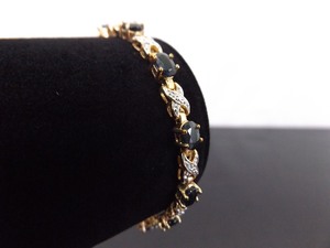 .925 Sterling Silver Oval Cut Sapphire Vermeil Bracelet