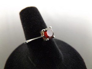 .925 Sterling Silver Faceted Garnet Ring Size 7