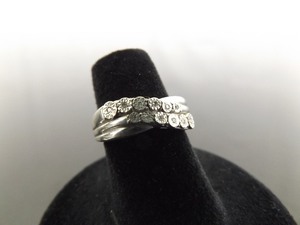 .925 Sterling Silver Diamond Accented Ring Size 5.5