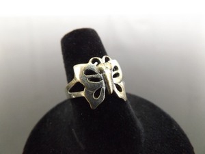 .925 Sterling Silver Butterfly Ring Size 7