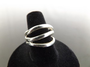 .925 Sterling Silver Banded Art Ring Size 8.5