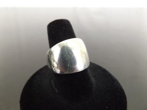 .925 Sterling Silver Tapered Wide Band Ring Size 8
