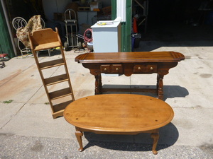 Coffee Table, Sofa Table and Bookshelf