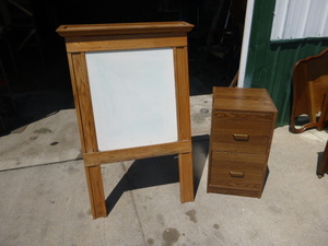 White Board Signage and File Cabinet
