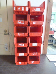 12 Uline Stackable Bins