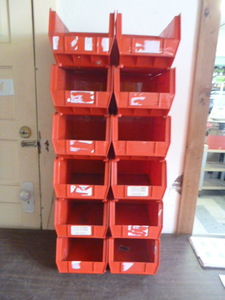 12 Uline Stackable Bins
