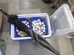 Coleman Cooler full of Golf Balls