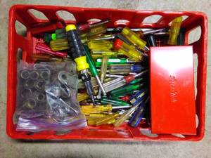 lot 67 image: Crate of Screwdrivers & More