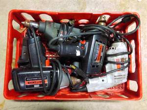 lot 82 image: Crate of Electric Drills