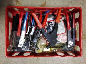 lot 144 image: Crate of Rivet Tools