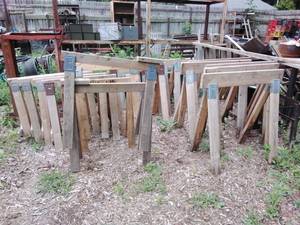 lot 206 image: TONS of Wooden Sawhorses