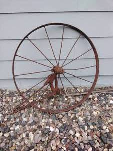 lot 224 image: Antique Wagon Wheel #1