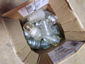 lot 231 image: Box of Vintage Glass Insulators