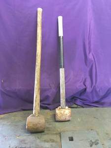 lot 15 image: Antique Circus Mallet Sledge Hammers