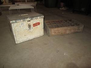 lot 63 image: Milk cooler and wood pop crate...