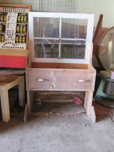 lot 34 image: Vintage wood planter  dresser...