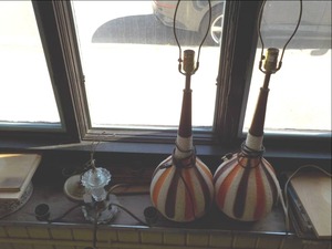 lot 216 image: A set of 2 Retro Lamp Bases and Cha...
