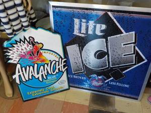 lot 237 image: Avalanche 18 x 28 and Miller Lite 3...