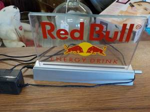 lot 244 image: Red Bull Lighted Sign- powers on an...