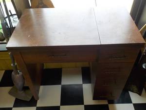 lot 304 image: Empty Sewing Machine Cabinet...