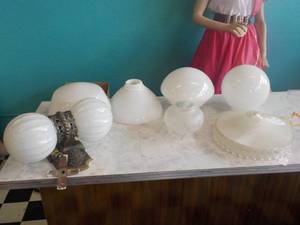lot 324 image: Vintage Light Fixtures and Globes...