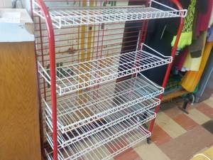 lot 348 image: 6 Shelves Unit on Wheels- shelving ...