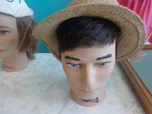 lot 357 image: Male Head Mannequin with Hat...