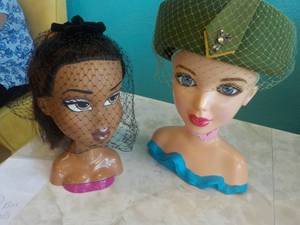 lot 359 image: 2 Female Head Mannequins with Hat...