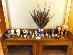 lot 14 image: Collection of Metal Stone Wood etc. Elephant Figurines