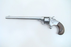 lot 31 image: c. 1870 Long Barrel 7 Shot 22 TYCOON Derringer Type Revolver Pistol