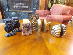 lot 54 image: Lot of Various Brass, Metal, etc. Bookends