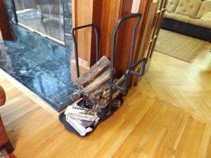 lot 56 image: Iron Fireplace Log Holder and Wood