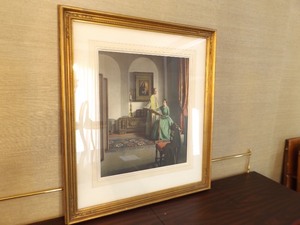 lot 71 image: Framed Classical Reproduction Print of Victorian Women at Embroidery Table
