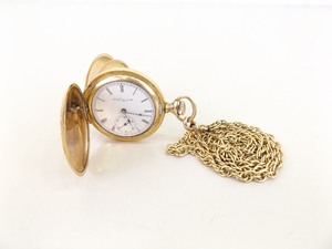 lot 36 image: Antique 14k Yellow Gold Elgin Pocket Watch